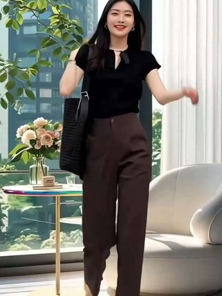 梨形身材显瘦大码休闲裤子女2025年加绒加厚九分直筒哈伦裤高腰