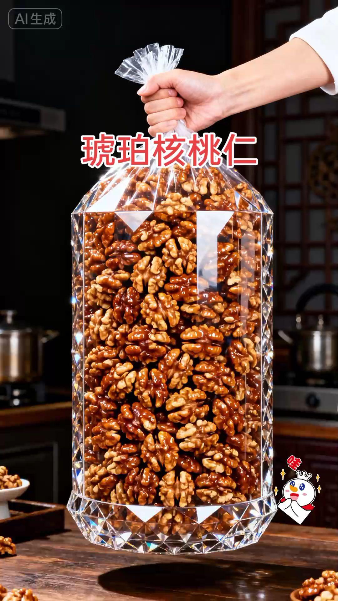 新货琥珀核桃仁。新货上新!精选薄皮核桃仁,裹满浓醇蜂蜜慢烤至金黄,每一颗都裹着透亮“琥珀衣”,咬开满是核桃的原香与蜂蜜的清甜。#琥珀核桃仁#休闲零食 #追剧小零食 #太好吃了 #好物分享 @抖音创作小助手 @抖加🔥上热门🔥dou+🔥热点宝 @抖加DOU @抖加上热门