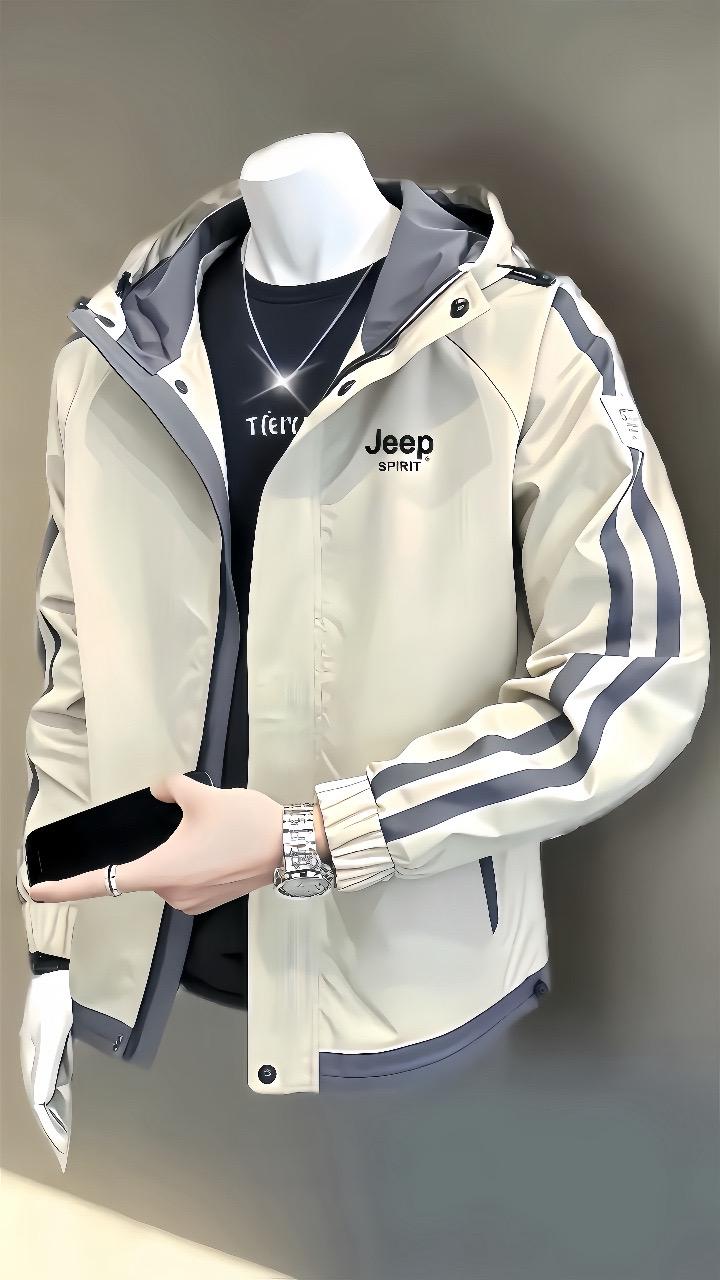 吉普高档春秋连帽工装防风夹克,舒适又时尚。#吉普#春秋穿搭#夹克外套#时尚休闲#舒适百搭