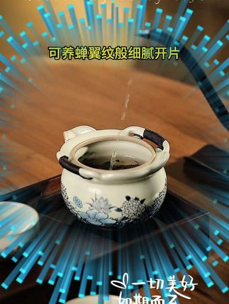 户外露营旅行茶具套装,汝窑一壶三杯便携式茶壶茶杯#快客杯#旅行茶具#汝窑