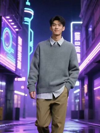 #男生穿搭 #商务休闲 #毛衣 男士假两件毛衣男款秋季商务POLO领针织衫休闲上衣