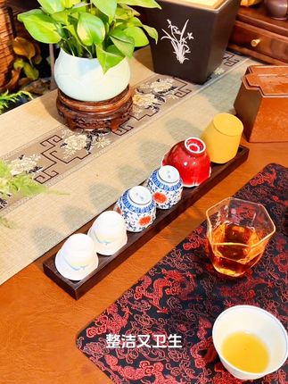 唐丰新款#黑檀木茶杯架#茶杯收纳架 茶具晾杯架沥水置物架茶杯托 #茶空间 #召唤茶友