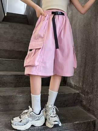 女童夏季新款薄款速干工装短裤中大童休闲时尚五分裤#夏季穿搭 #夏天穿搭 #夏季穿搭 #夏天穿搭 #夏天穿搭