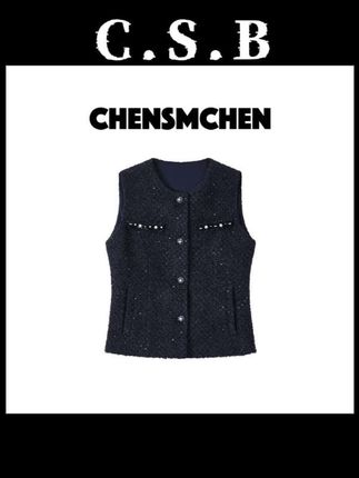 CHENSMCHEN 进口粗花呢小香马甲女经典时尚精致优雅上衣CSJ5734LC#今天穿什么 #轻奢女装 #优雅气质 #时髦穿搭 ##谁穿谁好看@兵兵穿搭