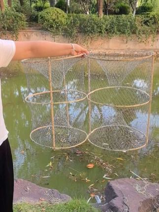 #渔具用品 全竹子花蓝分享大家
