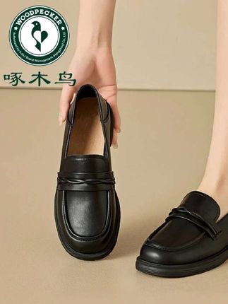 有运费险让你放心去试穿! #啄木鸟品牌英伦风百搭舒适软底软面轻便小单鞋2531
