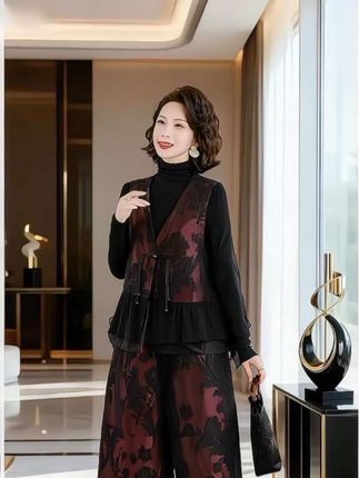 #时尚妈妈装 #复古风穿搭 #大码女装 #春秋穿搭 #洋气显瘦套装