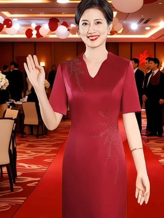 #早秋穿搭公式来了#早秋不费力显贵穿搭#微胖女生怎么穿出早秋氛围感#喜婆婆婚宴礼服