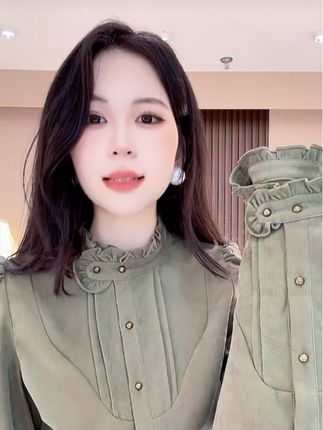 【510】衬衫气质显瘦时尚法式复古秋季女装常规款设计感立领小众