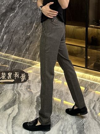 男士千鸟格加厚毛呢休闲裤#品质男装 #男士休闲裤 #加厚保暖 #时尚舒适 #商务休闲男裤