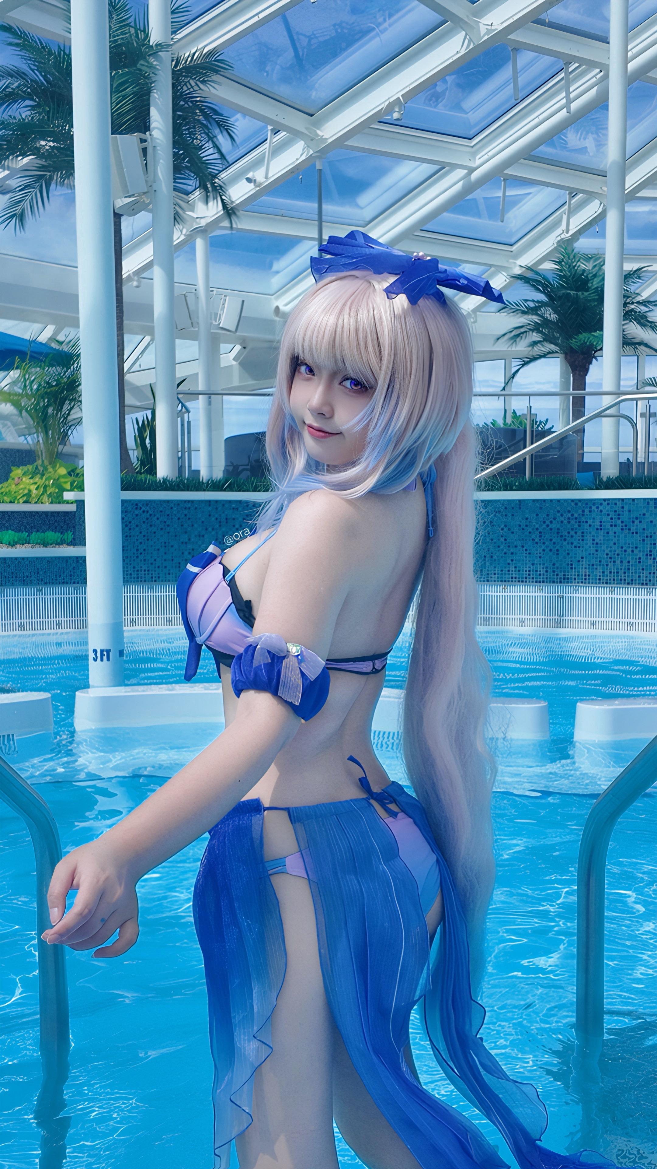 鱼汤喝不喝。#心海 #泳衣 #cosplay #泳池 #原神