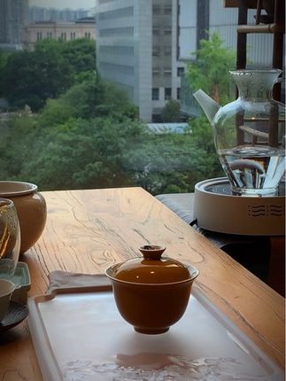 一个人喝茶的时光最惬意,用一只小盖碗刚刚好! #日常生活 #茶生活 #茶具
