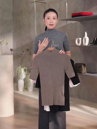 董洁同款无缝羊毛半高领中袖#针织衫 #高级感穿搭 #外穿内搭都好看  #女人味穿搭 #气质女人