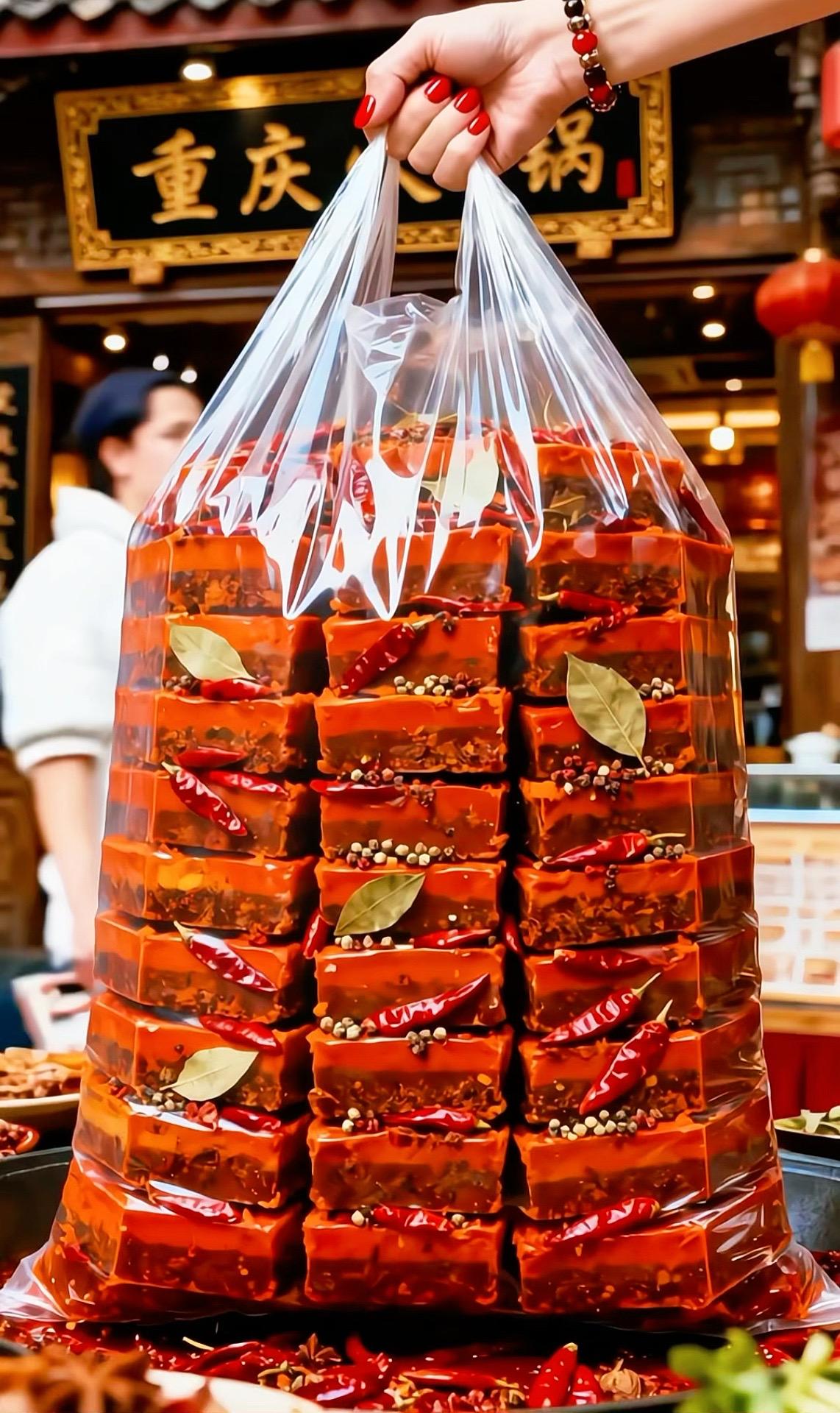 🌶️重庆老火锅底料!一口魂穿解放碑!(醇厚牛油块下锅就香到跺脚!辣椒花椒真材实料,煮开咕嘟冒泡,涮毛肚卷肥牛,那股子麻辣劲儿直冲天灵盖!在家随便煮煮,比火锅店还够味,吃完连汤都想泡饭~)#重庆火锅底料 #无辣不欢 #牛油火锅底料 #重庆美食 #妈呀太香了