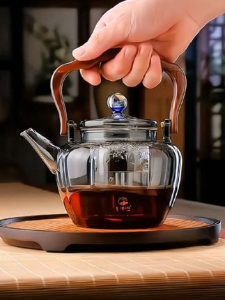 轻奢耐热玻璃瓜棱提梁壶家用蒸煮喷淋泡茶壶电陶炉复古两用煮茶壶#泡茶神器 #煮茶 #烧水壶#喝茶养生 #电陶炉煮茶 #提梁壶