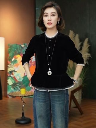 #丝绒 #衬衫 #时尚气质穿搭 #时尚百搭 #洋气减龄