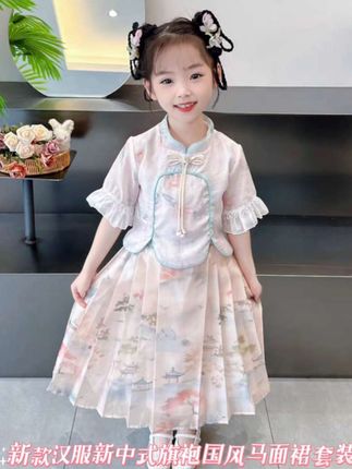 女童夏季连衣裙儿童新中式旗袍小女孩国风马面裙套装汉服夏款裙子#新中式#旗袍#国风古韵##爆款热卖中 #骗你生女儿