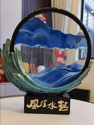 #风生水起流沙画摆件 个性家居客厅酒柜装饰品解压乔迁礼物#摆件 #流沙画#乔迁新居 #家居饰品