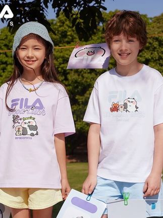 【竹林小伙伴联名款】斐乐儿童2025夏季新款针织短袖衫K51B524104#儿童透气短袖 #短袖t恤 #宝宝穿搭日记 #透气舒适 #短袖针织衫