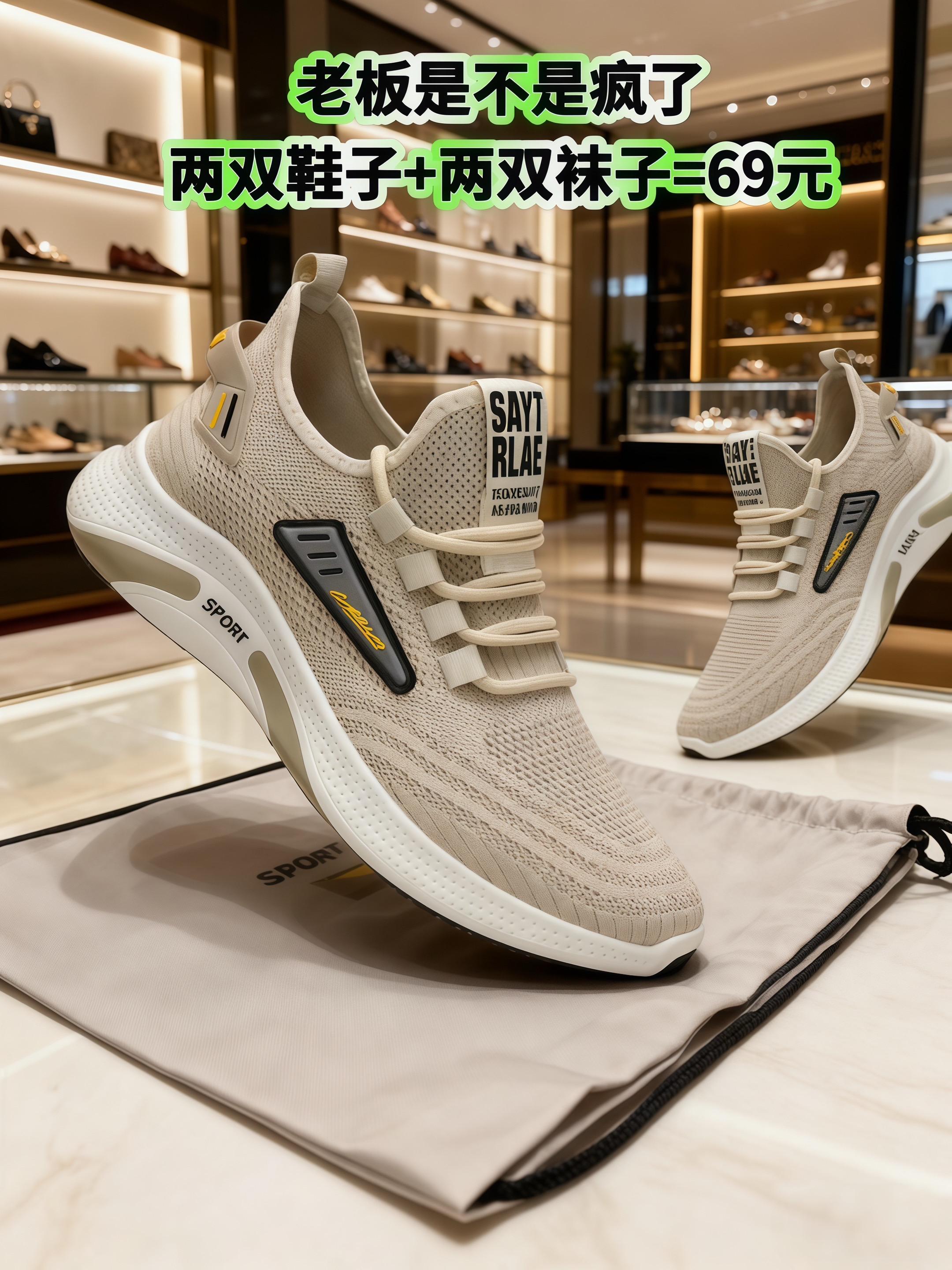 选男鞋不用愁!这款飞织男鞋,正品品质,现在买一送一。休闲、运动都能穿,脚感舒服还耐穿,赶紧趁活动挑两双!#休闲运动鞋 #飞织男鞋 #买一送一活动 #男士运动鞋 #好物推荐🔥