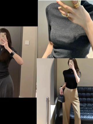 2025春秋新品亲肤半高领五分袖打底衫女紧身薄款针织中袖气质上衣#百搭上衣 #女神必备 #好看的衣服 #超好看 @抖加🔥上热门🔥dou+🔥热点宝