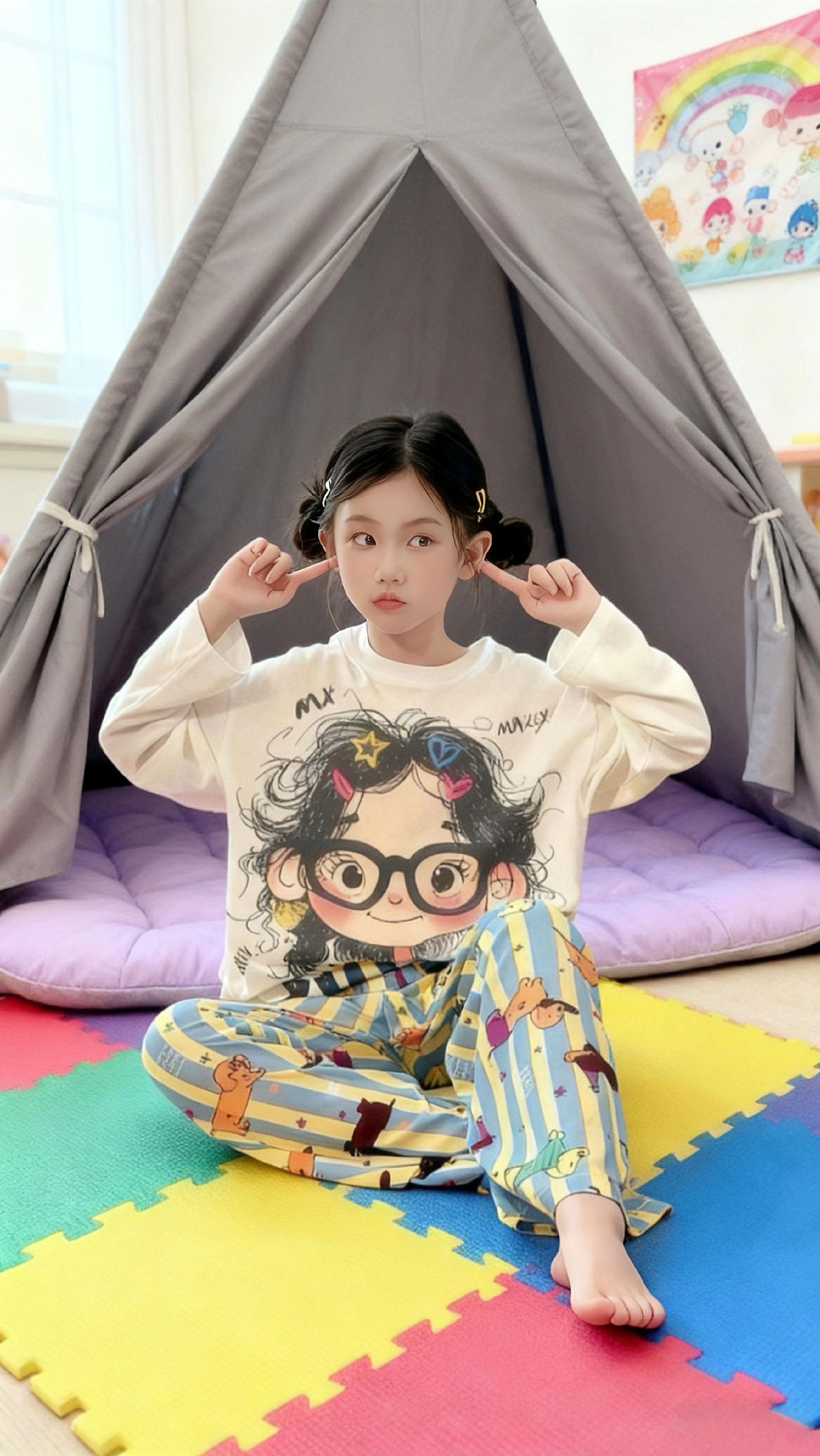 #家居服套装#睡衣穿搭#睡衣家居服#这也太好看了#女童睡衣