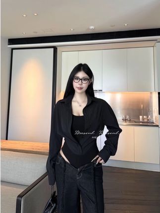 黑泽玄七“神版沙漏天菜”早秋微胖jumpsuit连体衣假两件 #ootd穿搭