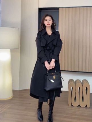 英伦风气质风衣外套大衣中长款#英伦风风衣女 #气质穿搭 #风衣穿搭 #时尚百搭#谁穿谁好看