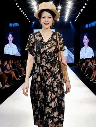 #碎花连衣裙 #优雅气质 #美不美你说了算 #小个子穿搭#显瘦连衣裙@DOU+小助手
