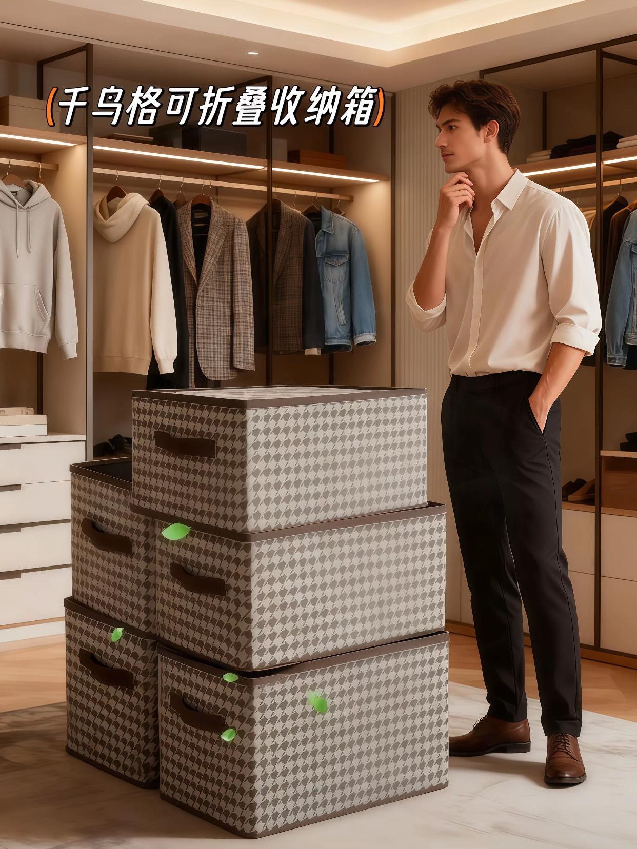 【拍一发六】千鸟格布艺收纳盒,衣物收纳全搞定! 还在为内衣、裤子乱糟糟找不到发愁?这款千鸟格布艺收纳盒来救场!拍一发六超划算,承包全家衣物收纳需求~ 超大号容量能装下多件衣物,布艺材质柔软耐用,还自带防水特性,不怕潮气弄脏衣物。可折叠设计超贴心,不用时收起来不占空间,千鸟格纹路经典好看,放在衣柜、抽屉里还能装点收纳区。 不管是内衣、袜子分类放,还是裤子、围巾整理收,有它在,衣物收纳整齐又省心,让居家空间更清爽!#穿搭 #收纳整理 #收纳 #收纳盒衣服收纳箱 #收纳盒神器