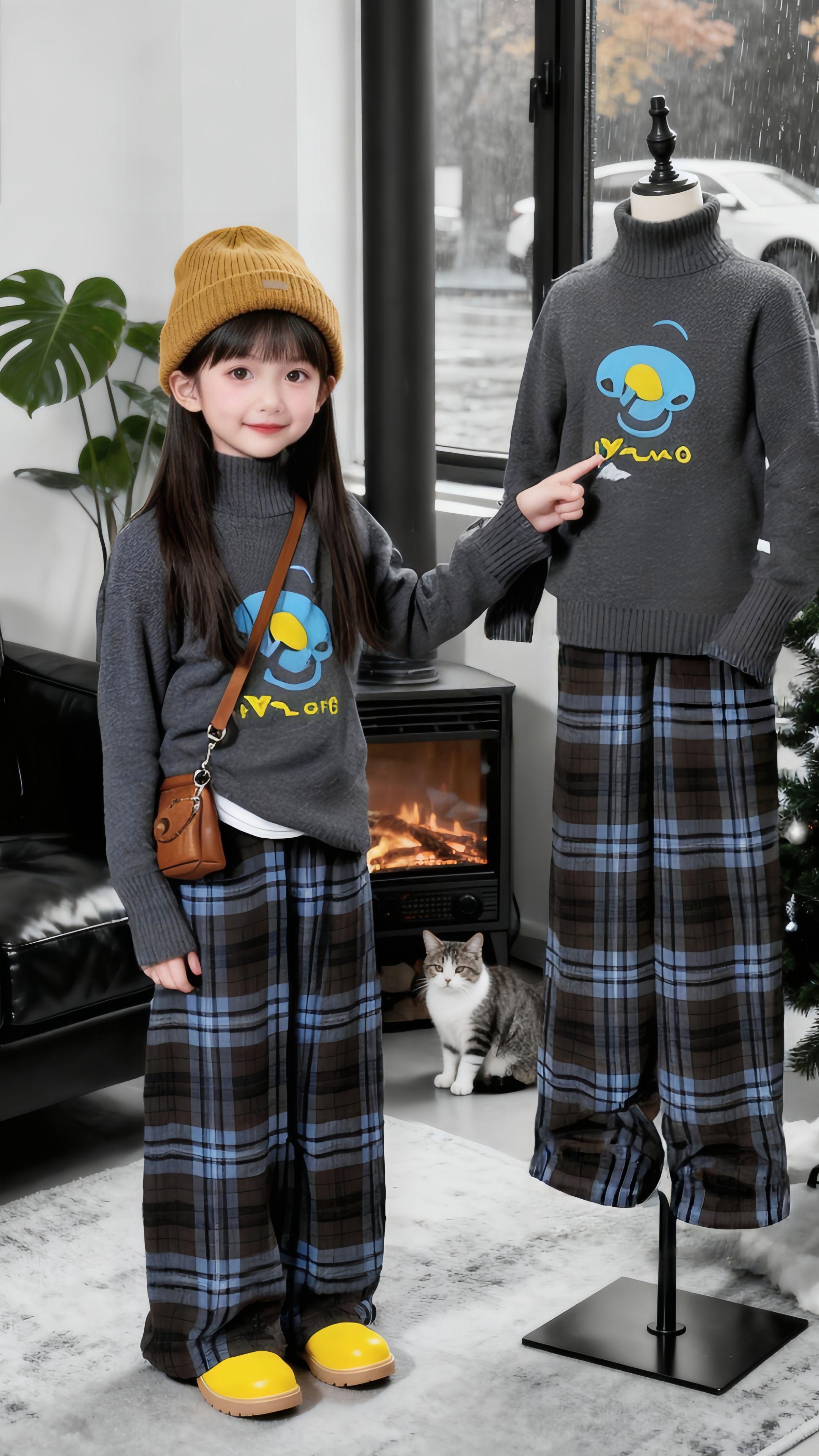 你就是冬日里最暖的那束光呀~看你戴着暖暖的姜黄色帽子,穿着印着可爱图案的灰色高领衫,搭配那条复古又活泼的格纹阔腿裤,再蹬上亮堂堂的小黄鞋,整个小模样又甜又酷,把妈妈的心都萌化啦~   你知道吗?你站在那儿的样子,就像把秋天的温柔和冬天的俏皮都穿在了身上,连窗外的雨丝都忍不住为你放慢脚步~我的小女孩就这样一点点长大,穿着漂亮衣裳,揣着满当当的可爱,朝着世界大步走~   妈妈好爱你这副元气满满的模样,更爱你眼里永远亮晶晶的光~要一直这样快乐地穿喜欢的衣服,做最自在的自己呀~ #韩系穿搭 #酷女孩穿搭 #轻松摆脱路人感的韩系穿搭 #解锁秋季一周色彩灵感穿搭 #秋冬穿搭 @抖加🔥上热门🔥dou+🔥热点宝 @DOU+上热门