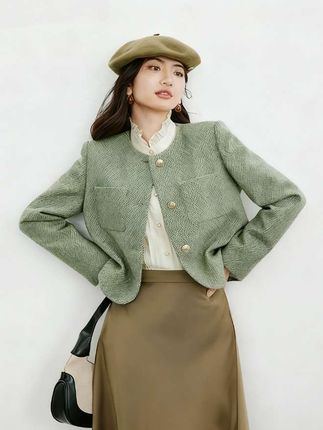 #高级感穿搭 #早秋姐感气质穿搭 #小香风#红袖秋季2025新款女装#香风正肩单排扣圆领短外套