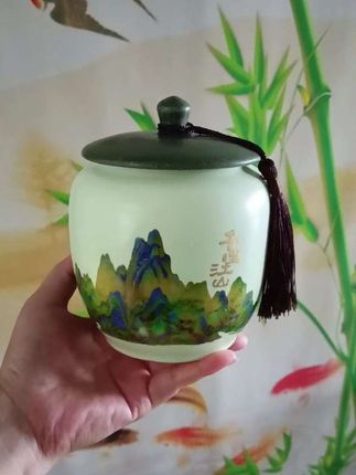 千里江山高档茶叶包装礼盒大号茶叶储存罐,中式装茶叶罐子#密封罐#茶叶罐