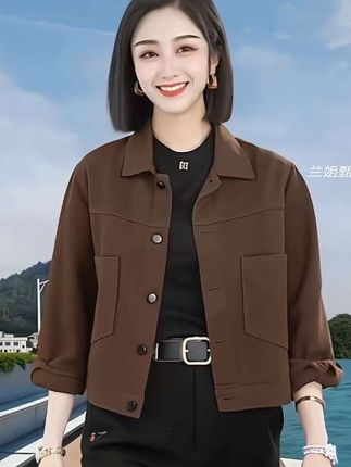 纯棉休闲夹克衫上衣#减龄显瘦穿搭 #气质显瘦穿搭 #休闲百搭 这个季节穿刚刚好,姐妹们不要错过,有喜欢的赶紧搂