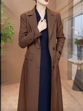 复古修身显瘦长款风衣#时尚妈妈精选#秋季风衣穿搭 #秋季长款风衣外套 #时尚风衣穿搭 #
