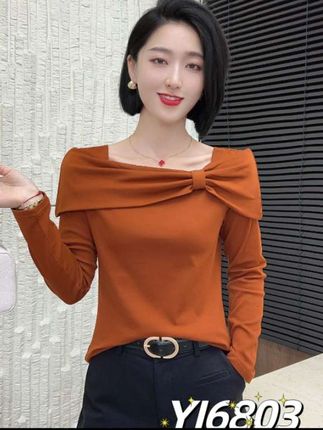 【歌莱图】2025早秋新款时尚方领褶皱修身长袖百搭上衣#6803#衣服质量杠杠的好 #衣服穿搭 #衣服漂亮喜欢推荐