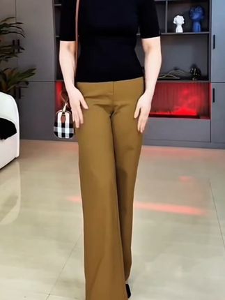 WENGE时尚高腰直筒裤爆款秋季2025新款女显瘦百搭长裤休闲裤02600#好物推荐🔥 #新款上新 #高级感穿搭 #显瘦穿搭
