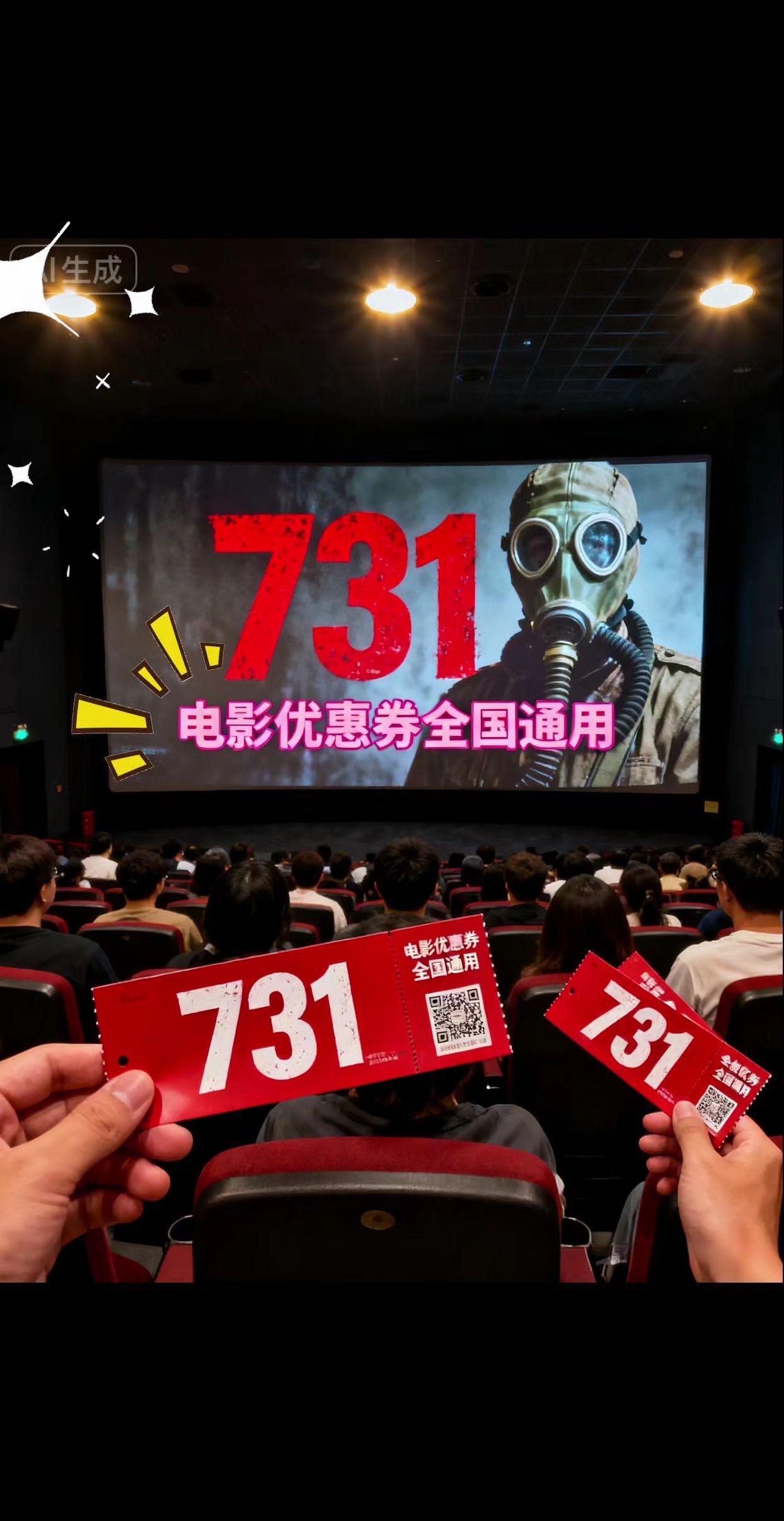 现在去看更有意义!抖音团购电影优惠券已备好,约上家人朋友一起走进影院,在光影里触摸历史,让记忆永远清醒。 #731电影 #新电影上映 #一起看电影 #看电影 #电影优惠券抖音团购