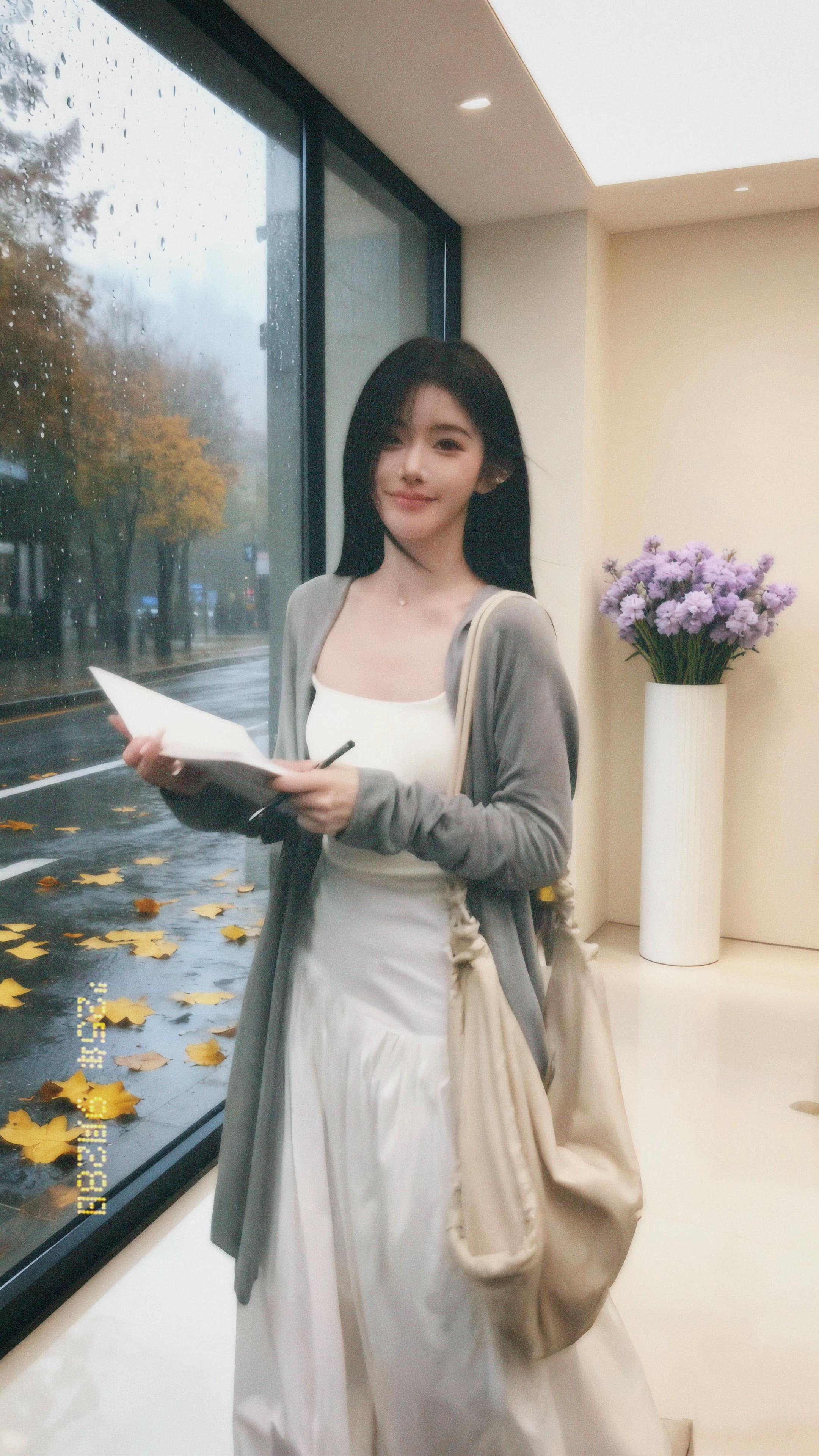 🍂天呐!这套法式套装也太戳我了!灰色针织开衫软糯温柔,吊带连衣裙自带纯欲滤镜,一套上身,瞬间化身法式电影里的优雅女主,温柔风女孩必须冲!#法式穿搭 #针织开衫套装 #秋季穿搭 #温柔风 #ootd每日穿搭