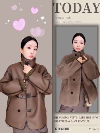 杨圣坤2025新品西班牙进口美利奴羊皮毛一体皮草外套#高级感穿搭 #轻奢女装 #秋季穿搭 #日常vlog