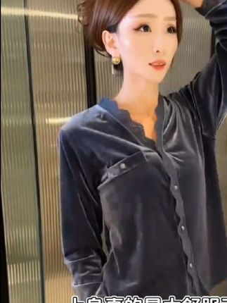 兰麦菓2025新年红金丝绒睡衣#女士春秋季新款家居服两件套 可外出穿#金丝绒家居服套装 #金丝绒睡衣 #金丝绒家居服睡衣