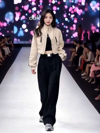 2025欧货新款时髦机车条杠后背字母外套女宽松百塔棒球服夹克上衣#优雅气质 #气质女神穿搭 #高级感穿搭 #时装搭配 #高级穿搭