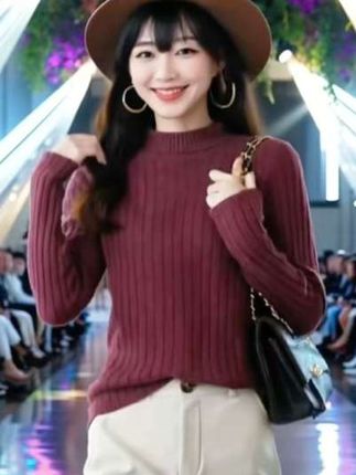 #套头长袖针织打底衫#宽松舒适#洋气减龄#内搭小衫#宽松显瘦