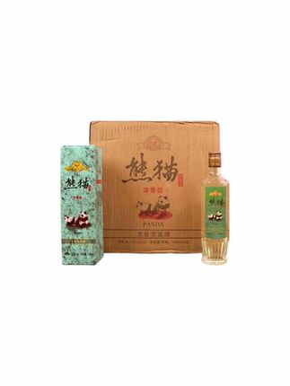 I中秋红杏礼四川熊猫酒浓香型白酒纯粮酿造礼盒装-箱<瓶52度500ml#好酒推荐