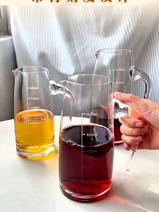 大容量水晶玻璃刻度分酒器分酒壶#酒具 #玻璃杯