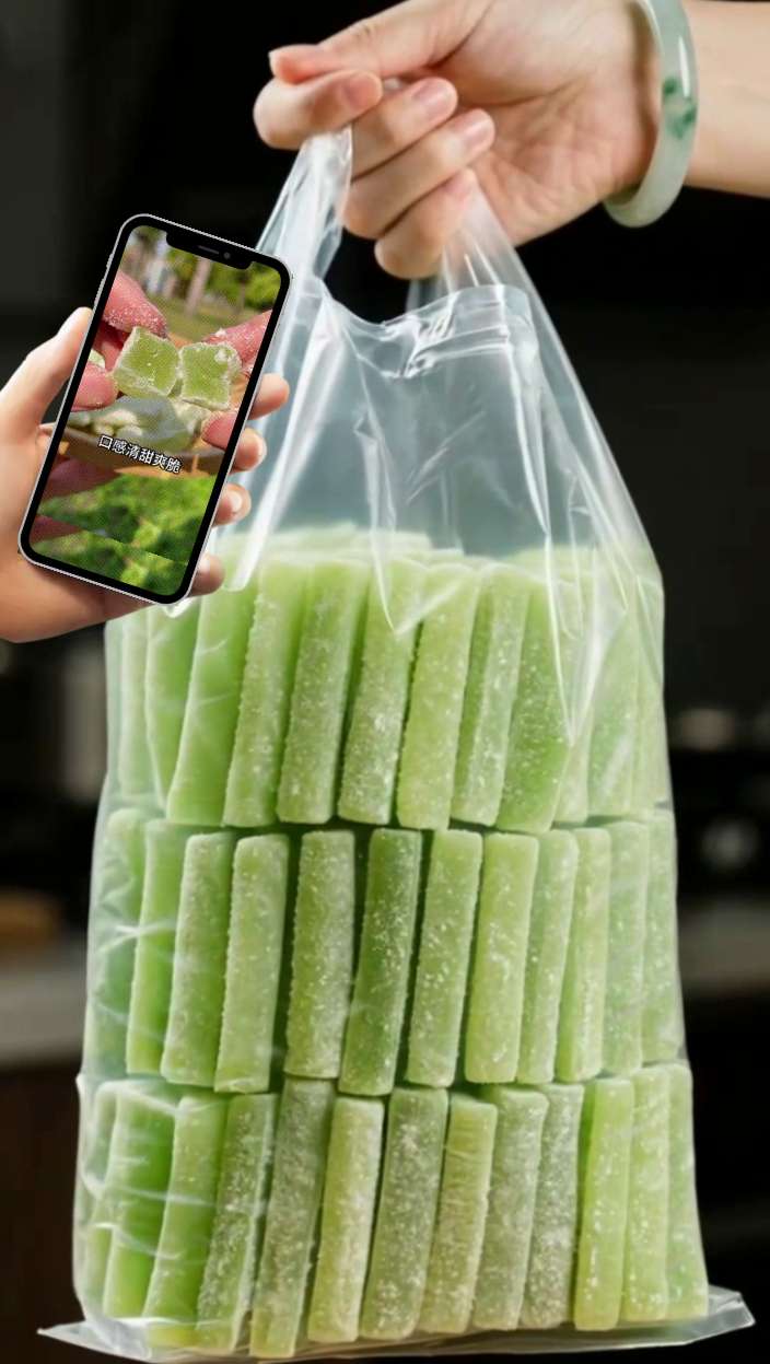 冬瓜糖。终于让我找到了小时候只有过年才能吃到的冬瓜糖!还是熟悉的包装,熟悉的味道,它是采用新鲜冬瓜去皮切条制作而成,每一个上面都裹满了糖霜。吃起来脆脆的,清甜爽口,还有一股淡淡的冬瓜香,真的特别好吃,而且配料表也很干净,家里老人小孩都可以放心吃。#好吃到停不下来 #冬瓜糖 #小时候味道 #快来一起尝个鲜 #好物推荐