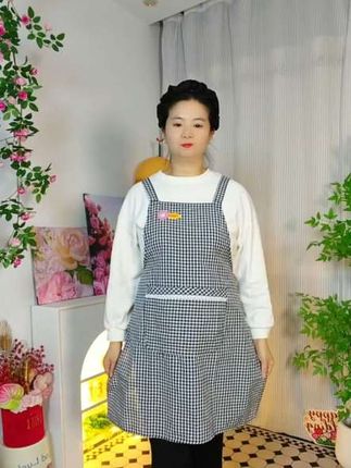 韩版家用棉布薄款成人上班围腰 防油污透气耐脏女士可爱时尚工作服 #围裙 #防污耐脏 #棉布围裙 #厨房好物 #时尚洋气