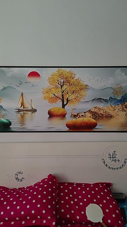 画画面色彩饱满细腻,材质厚实有质感,挂在家里很显档次,真实感拉满,装饰效果特别好。#我在抖音买买买