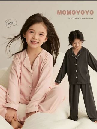 简单大方又舒服的亲子家居服套装来啦!躺在云朵般的感觉,男女都能穿!#家居服睡衣 #睡衣套装 #高品质童装 #面料柔软舒适 #男女同款