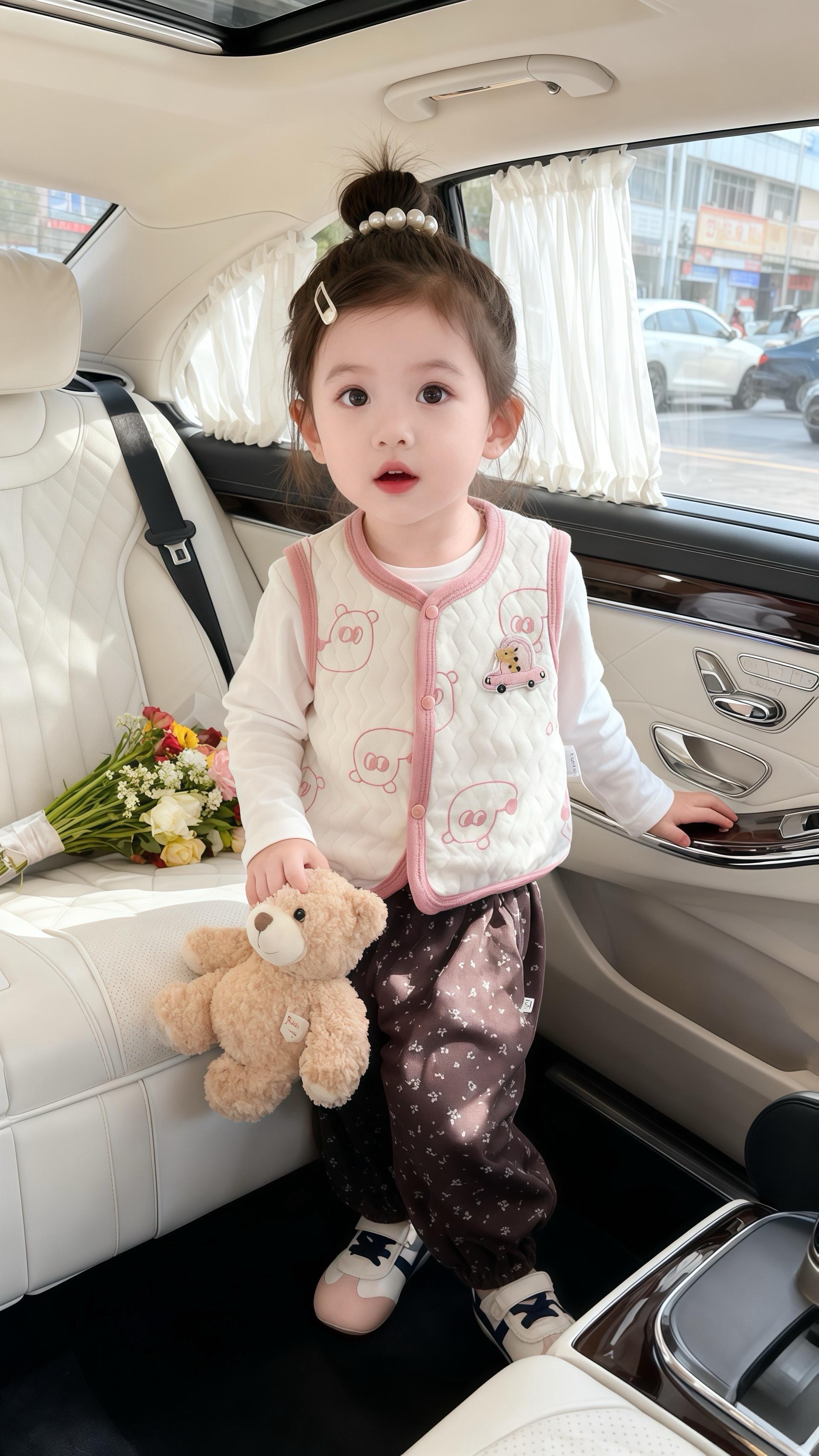 💛“看着她站在车里,丸子头的珍珠夹在阳光下闪闪发亮,突然就红了眼。  曾觉得日子漫长,盼她快些长大,可此刻看她摇摇晃晃探索世界的模样,才懂岁月是偷心的贼,把她的咿呀学语、第一次迈步都藏进了时光褶皱里。  她的小手挥呀挥,眼睛里装着对车窗外世界的好奇,也装着妈妈的整个宇宙。车里的小熊和鲜花是点缀,而她是我生命里最绚烂的风景。  当妈后才明白,所谓幸福,就是她穿着可爱的小衣服,在我看得见的地方,笑着、闹着,把平凡的每一天都过成了童话。我的宝贝,你慢慢长大,妈妈永远做你最坚实的后盾,陪你看遍这世间所有的温柔与烂漫✨”#宝妈情感共鸣 #母婴好物  #儿童马甲 #儿童背心 #萌娃穿搭 @抖加🔥上热门🔥dou+🔥热点宝 @抖音创作小助手